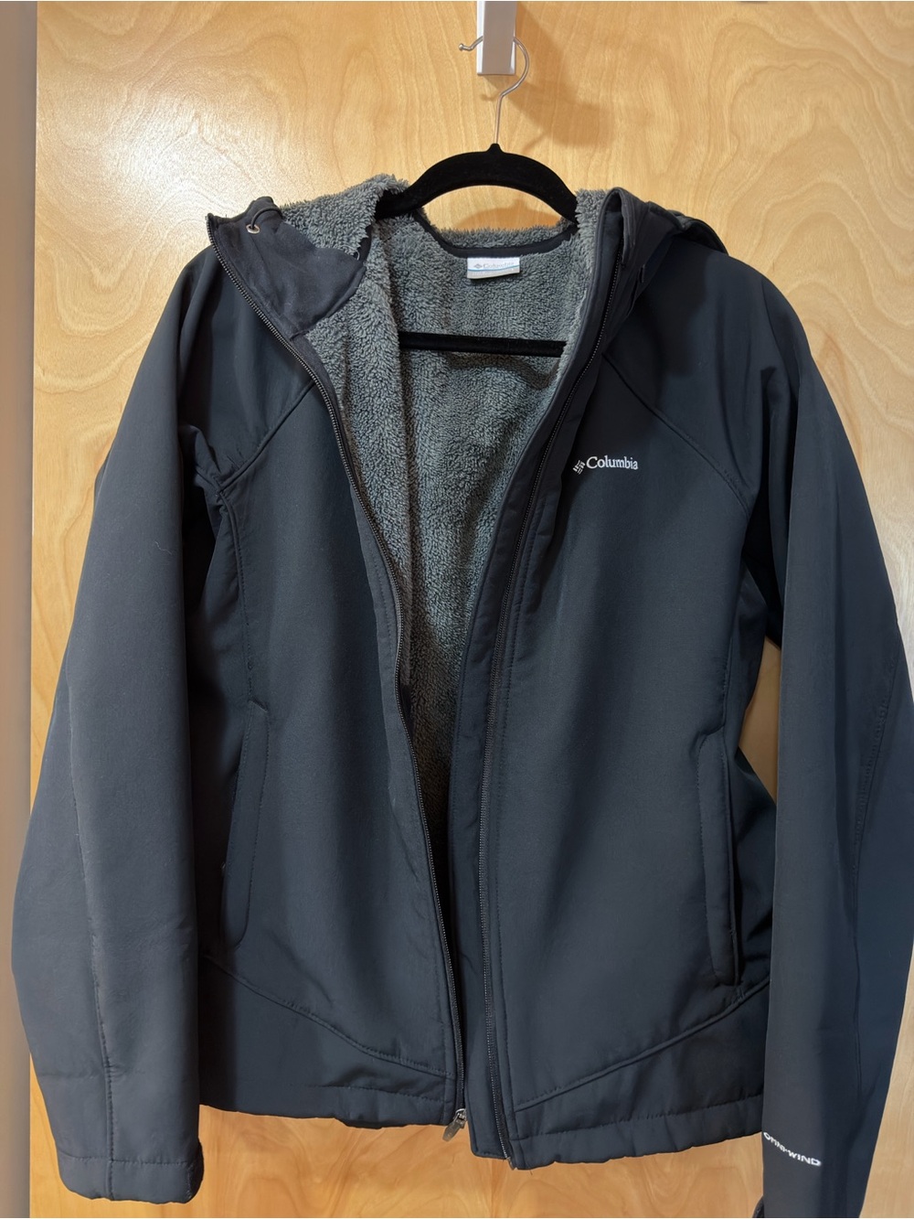 Columbia Women's Black Hooded Ski Jacket with Sherpa Lining